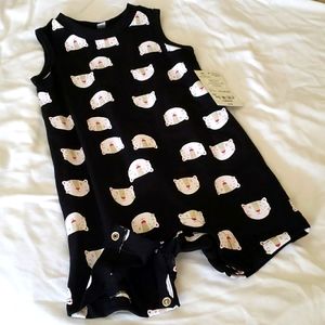 Onesie Okie Dokie Black Jumpsuit Size 9 Months NWT